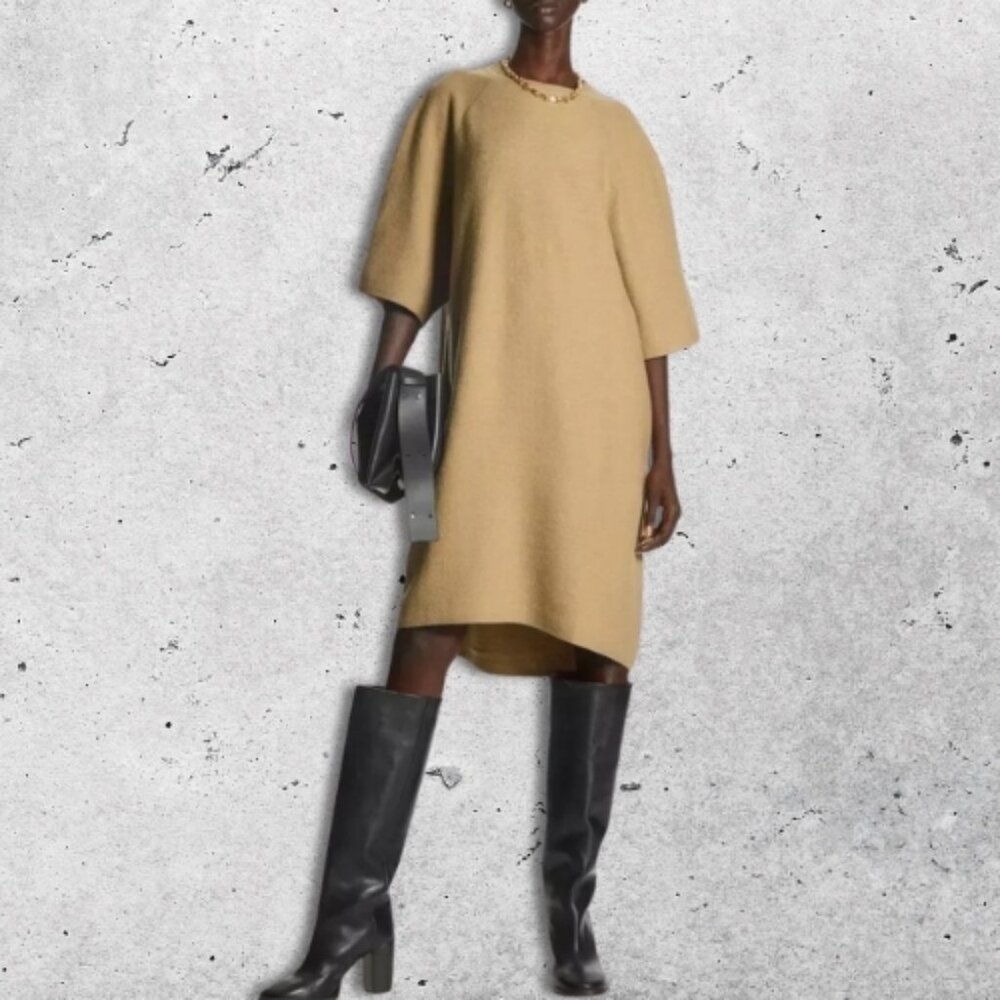 COS High Low Dress in Tan